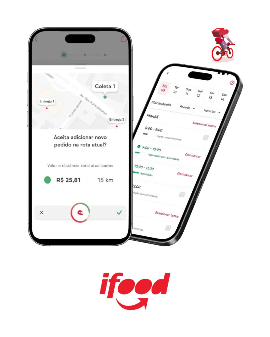 Mockup do aplicativo iFood para Entregadores