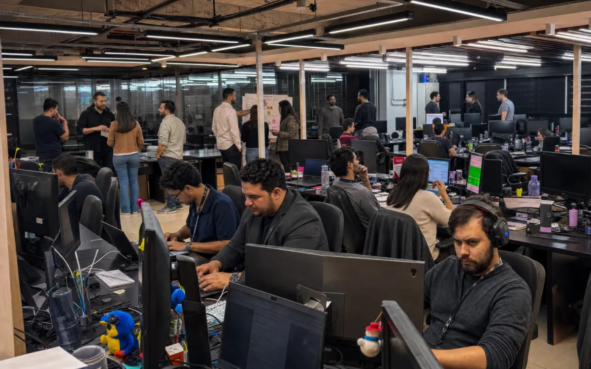 Equipo de Fteam en un proyecto en operación